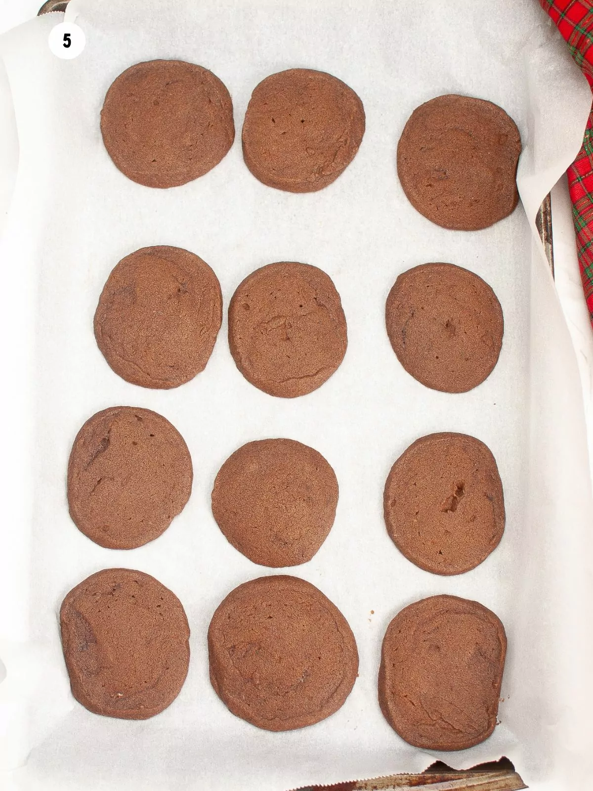 baked cookies on tray.