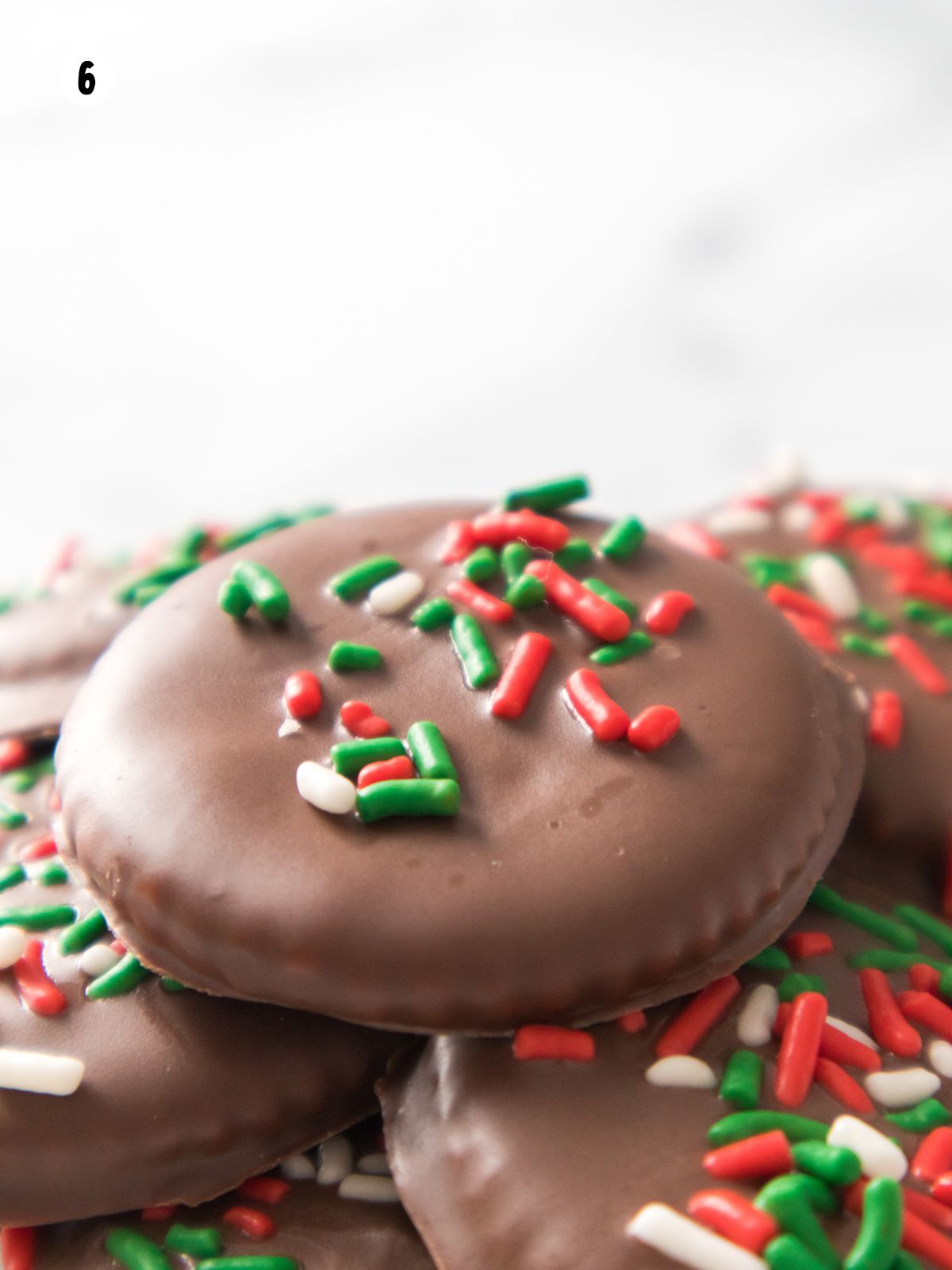 closeup of chocolate covered cracker cookies.