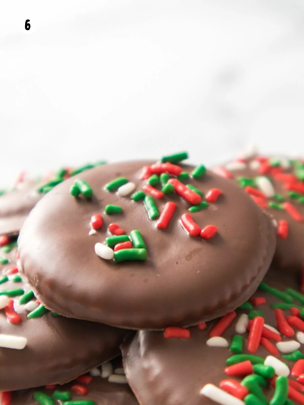 closeup of chocolate covered cracker cookies.