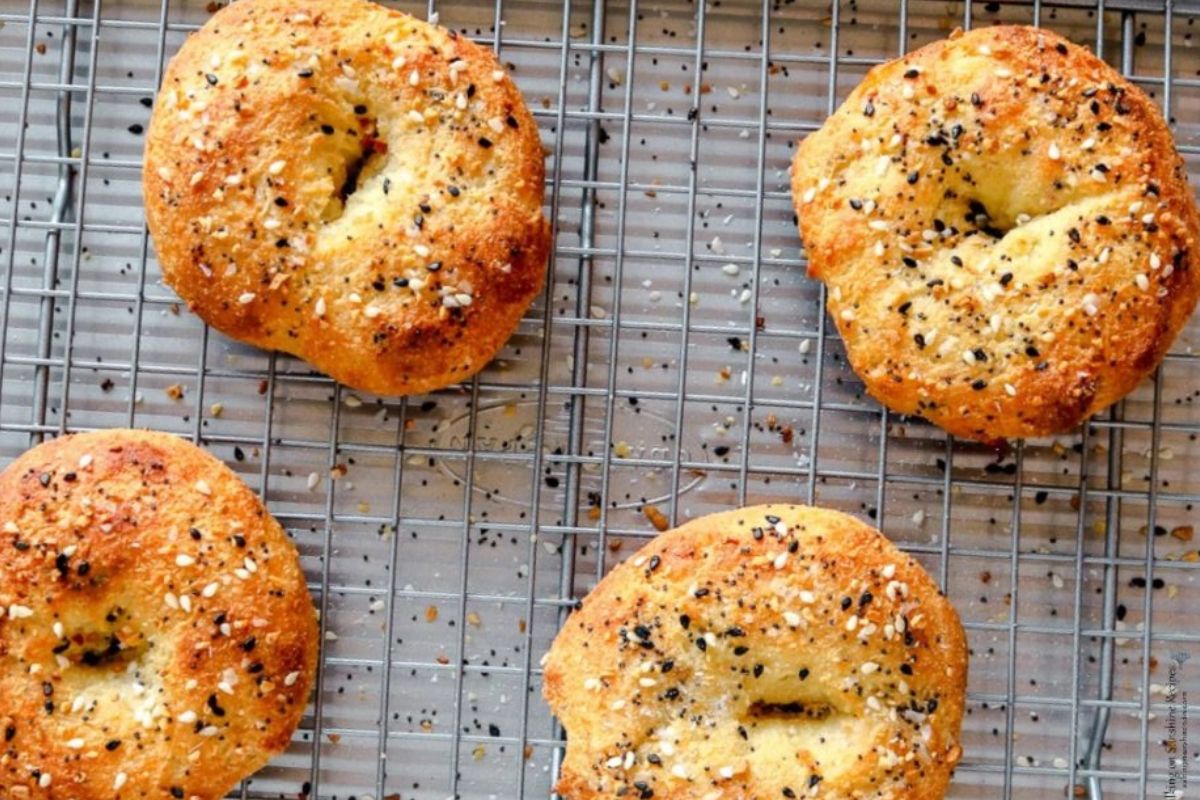 2 ingredient bagels with yogurt.