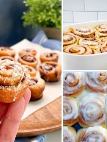 three different cinnamon roll recipes for the holidays.