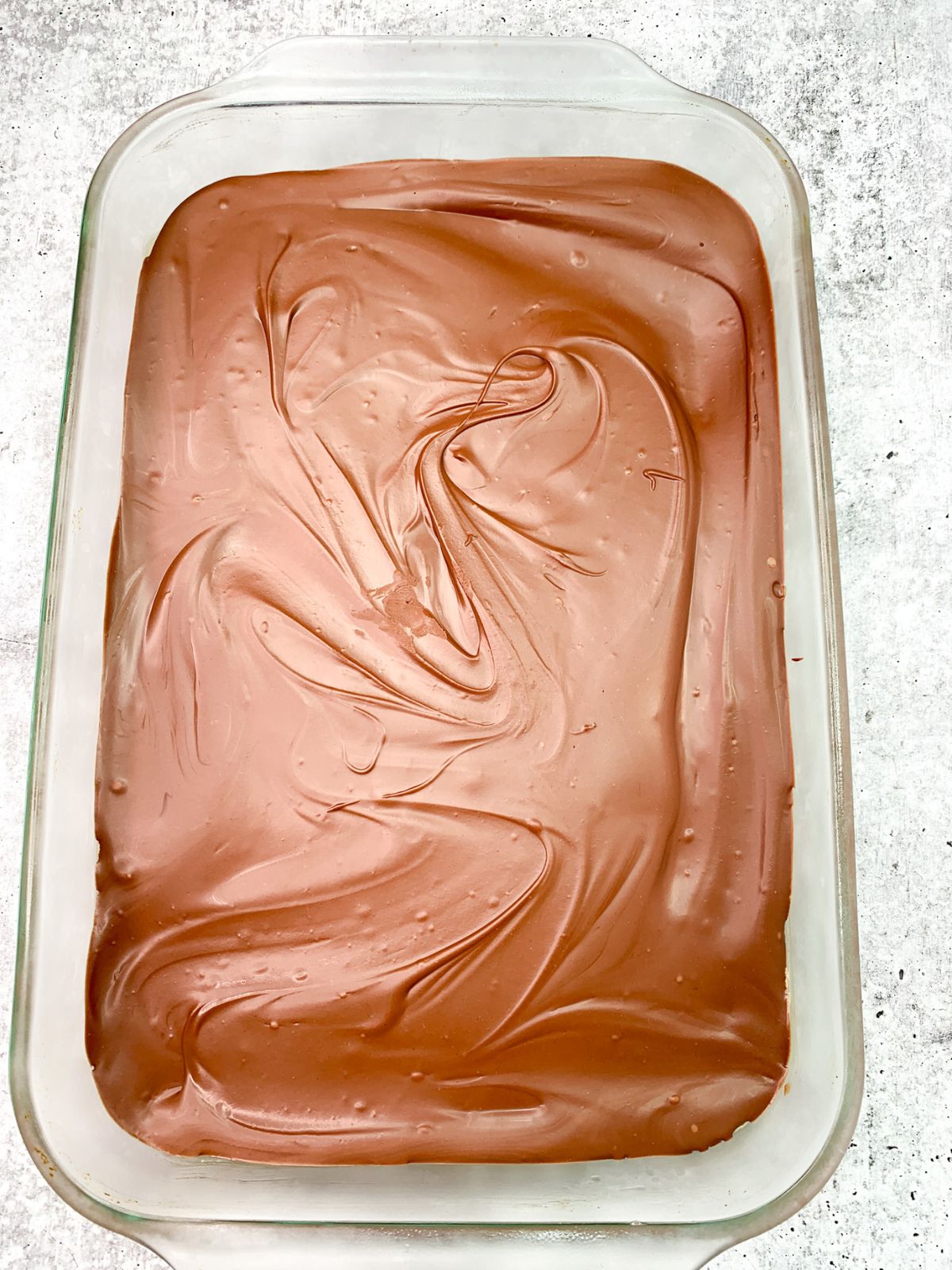 homemade peanut butter bars ready to slice.