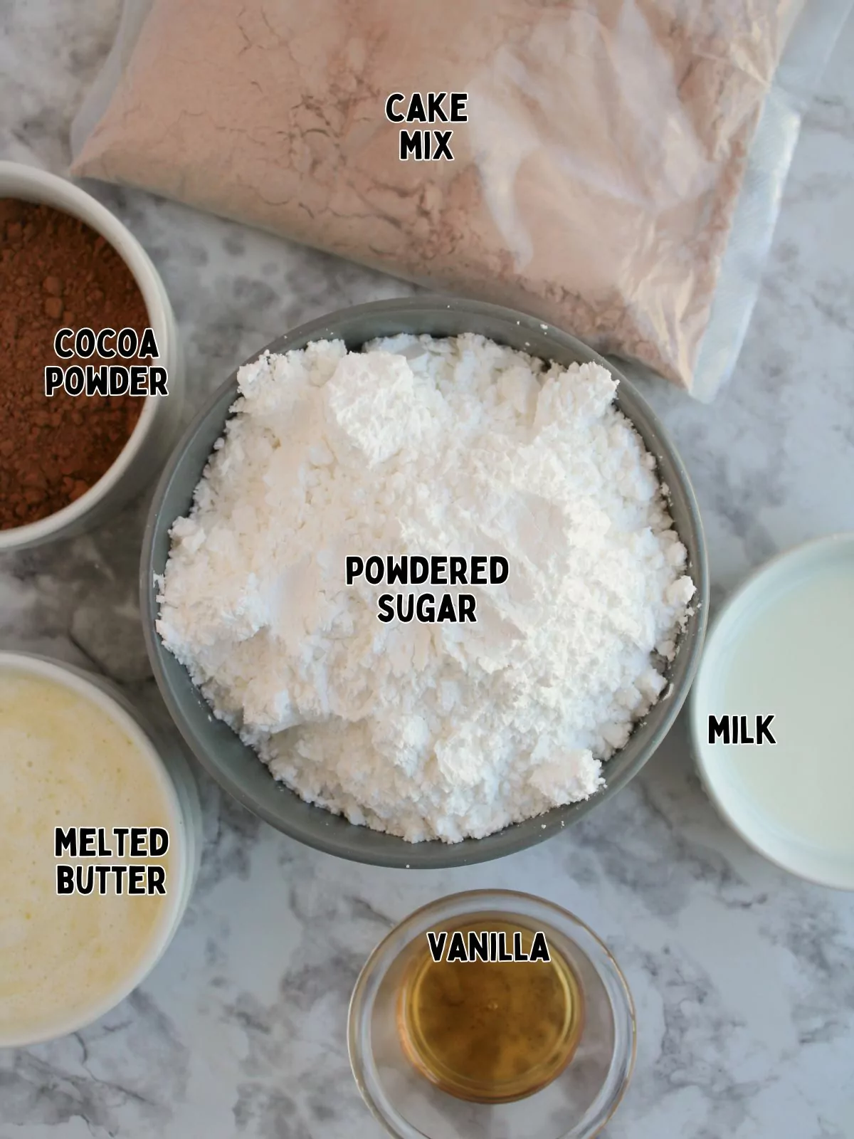 Ingredients for Chocolate Reindeer Cupcakes