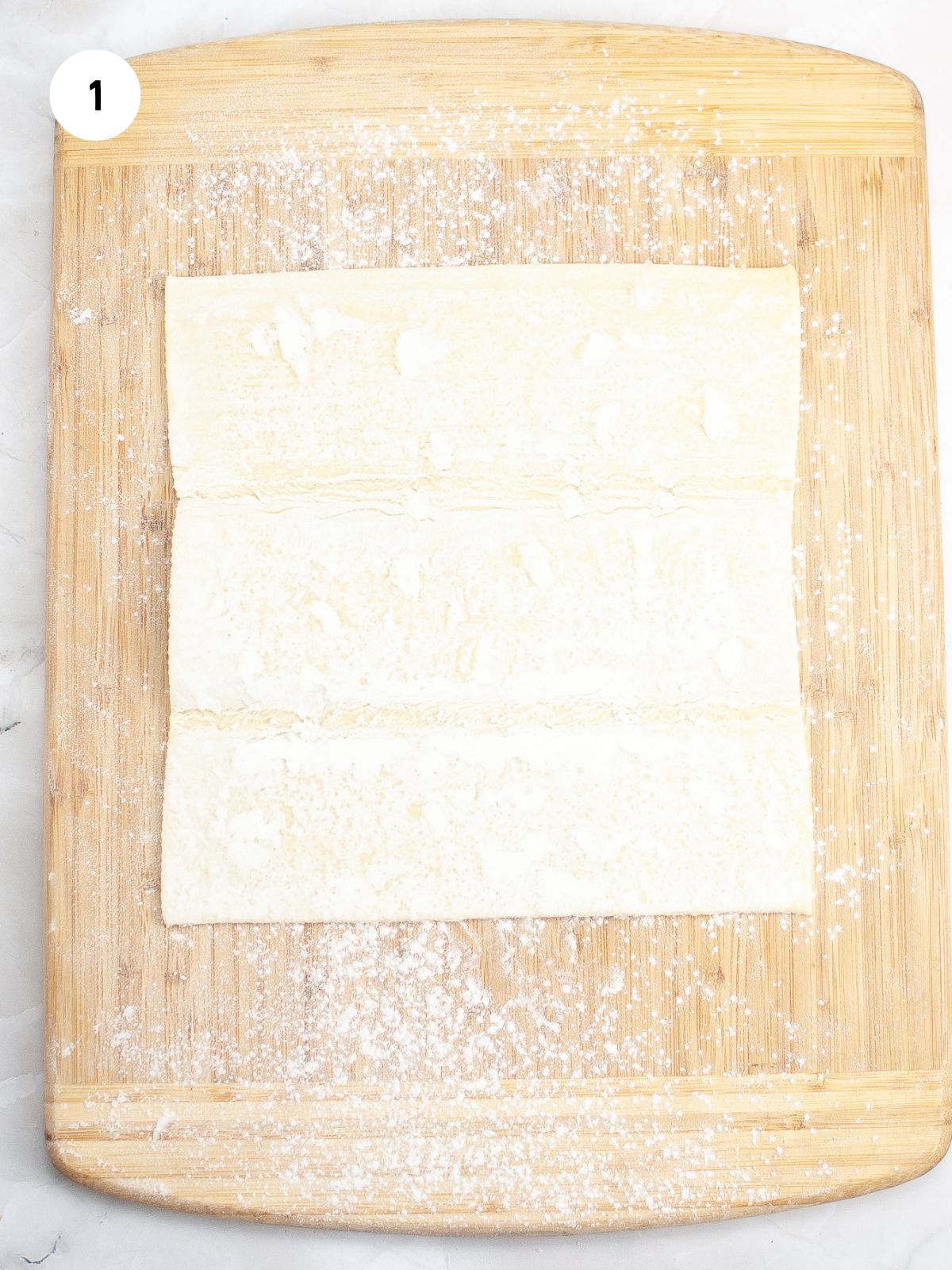 puff pastry on wood board