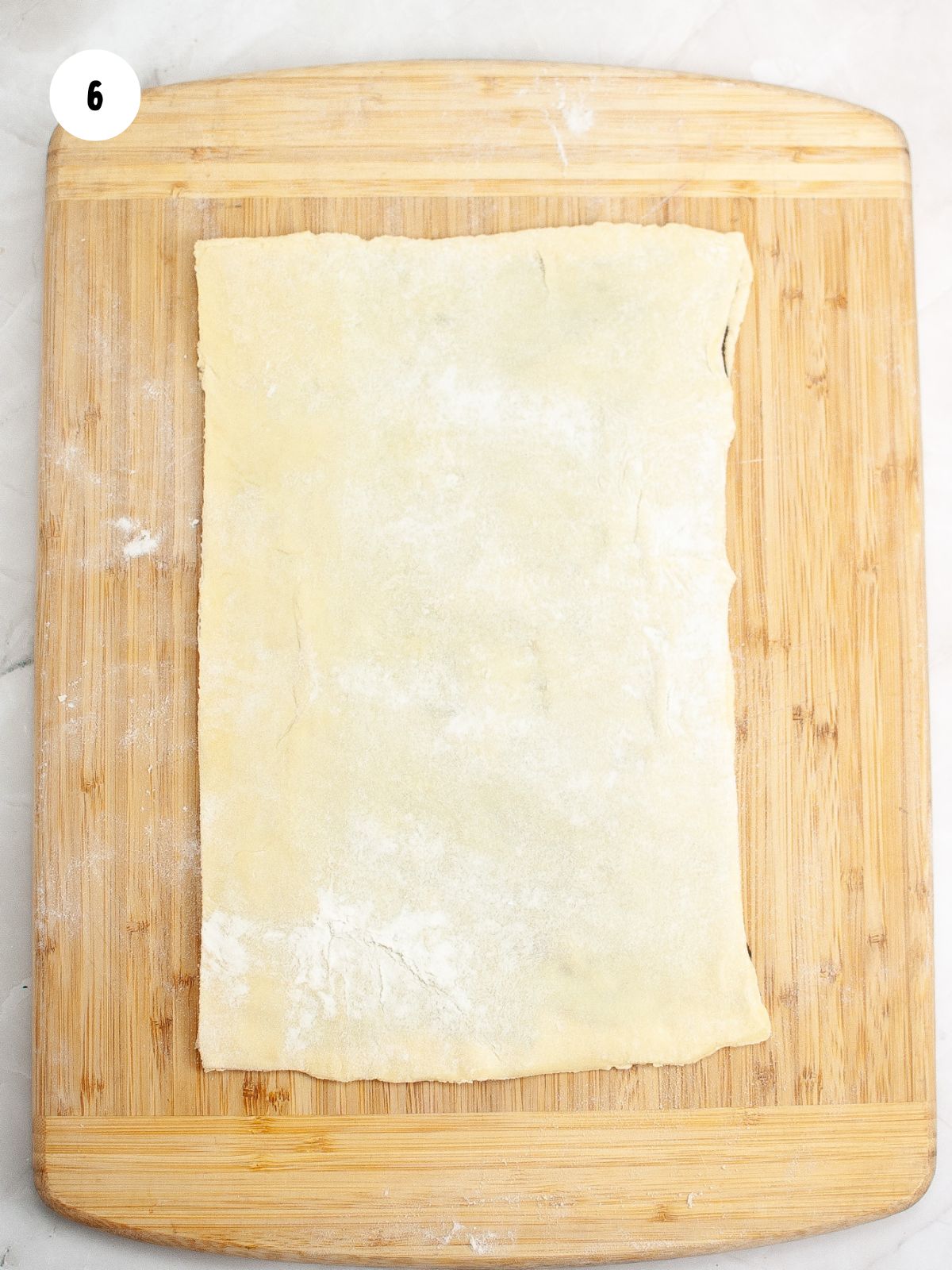 sheet of puff pastry on top of chocolate
