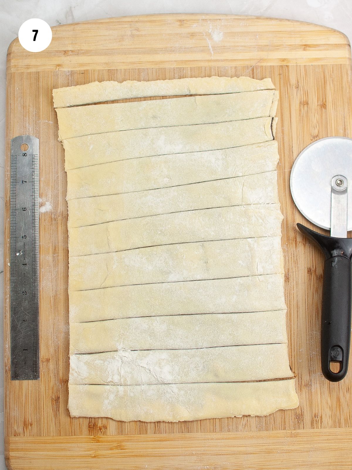 puff pastry cut in strips
