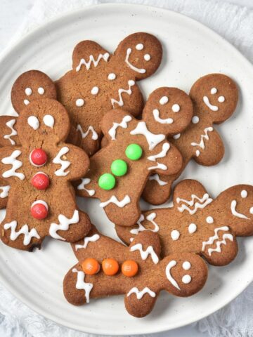 Gingerbread Cookies on a white plate