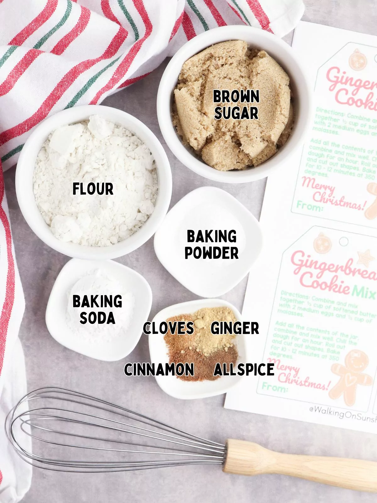 Ingredients for Gingerbread Cookie Mix