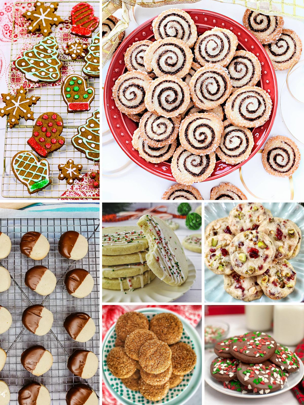 Seven different cookie recipes that can be frozen.