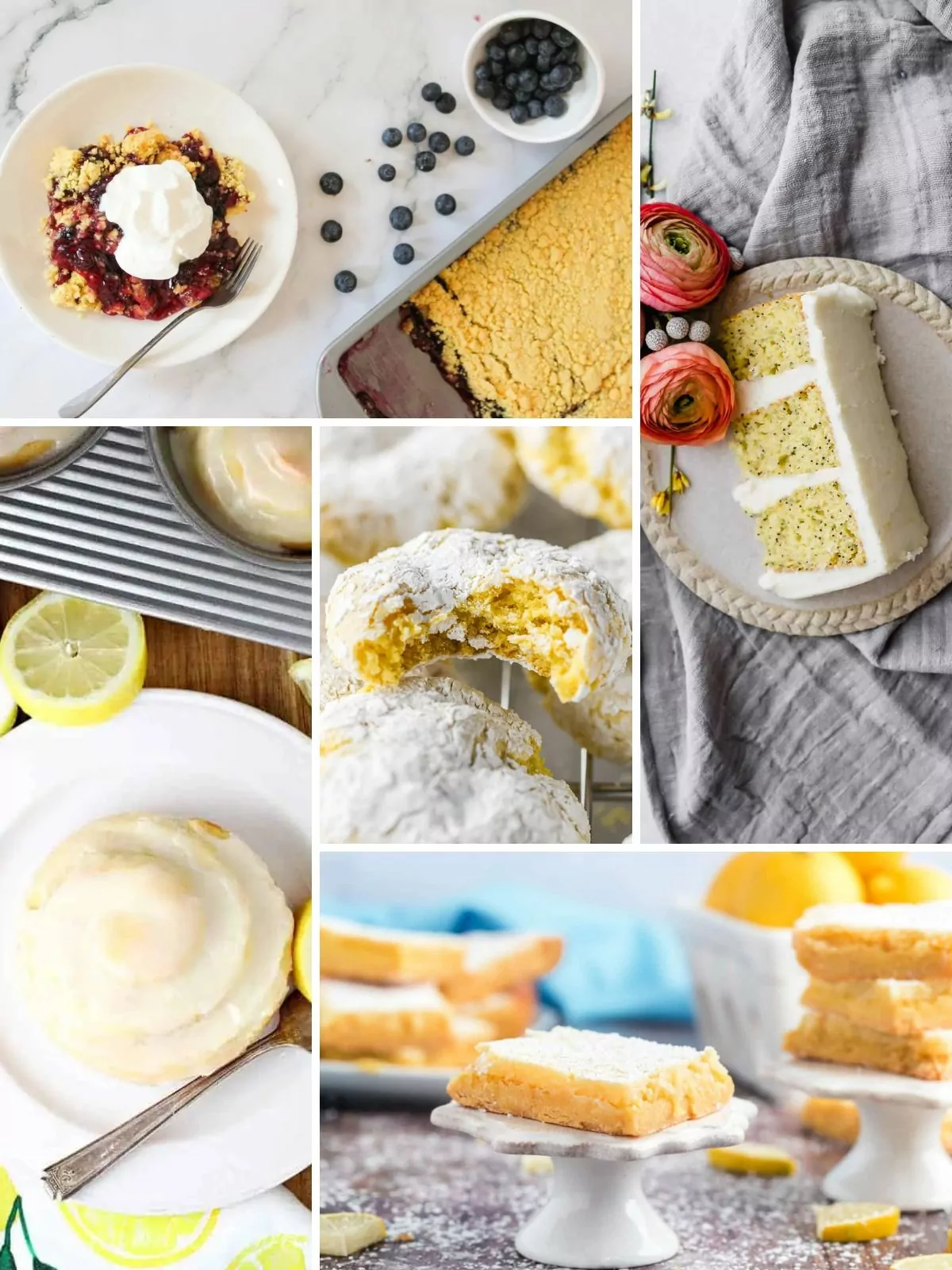 collage of Lemon Cake Mix Desserts