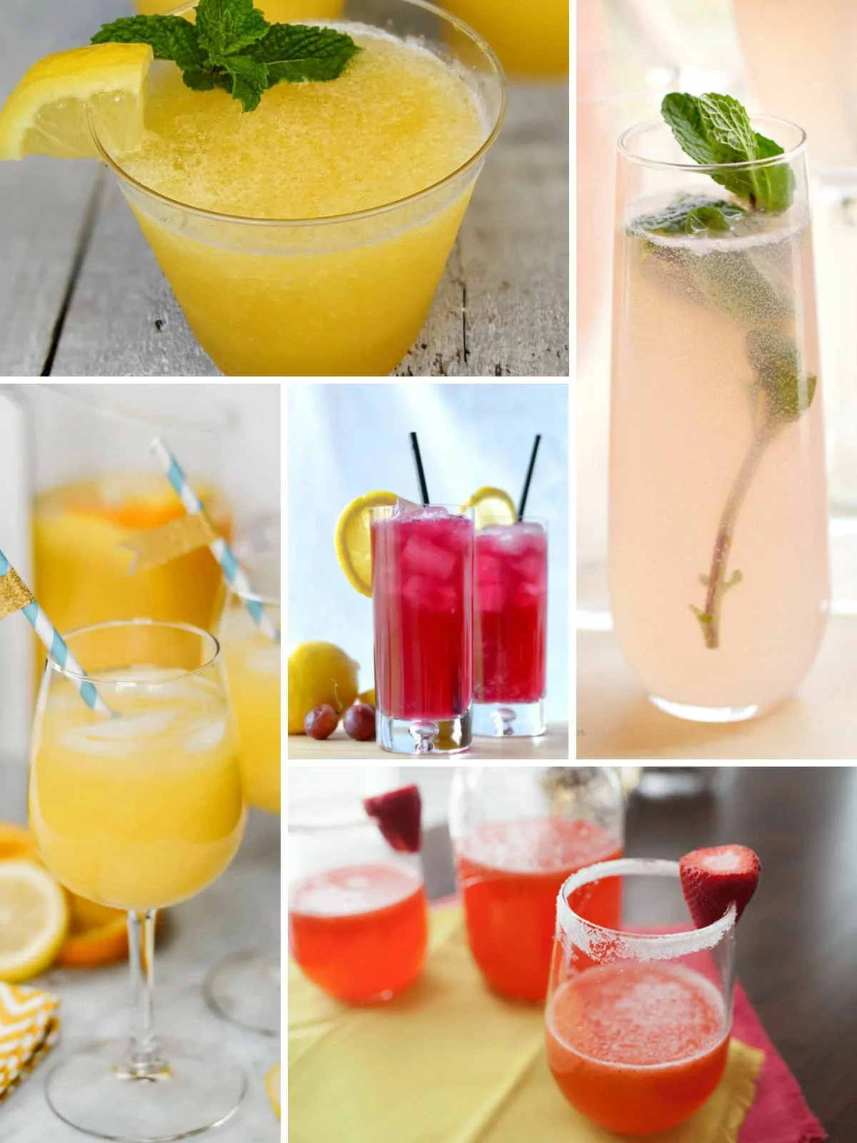 collage of Punch Recipes with Lemonade