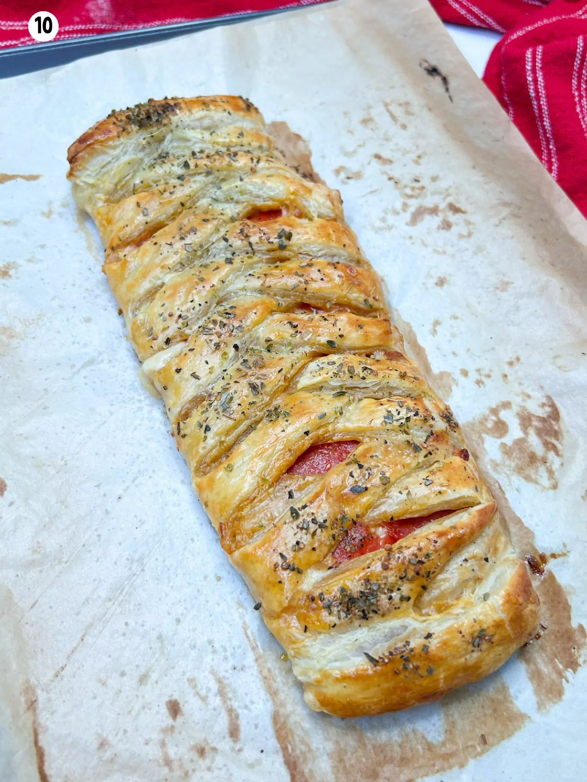 baked puff pastry pizza braid