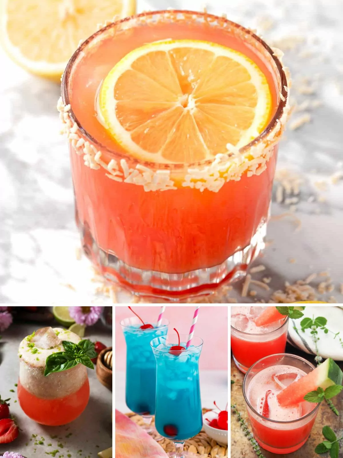 collage of Coconut Water Mocktail Recipes