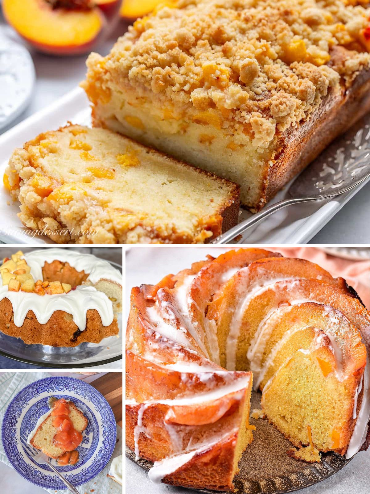 collage Peach Pound Cake Recipes