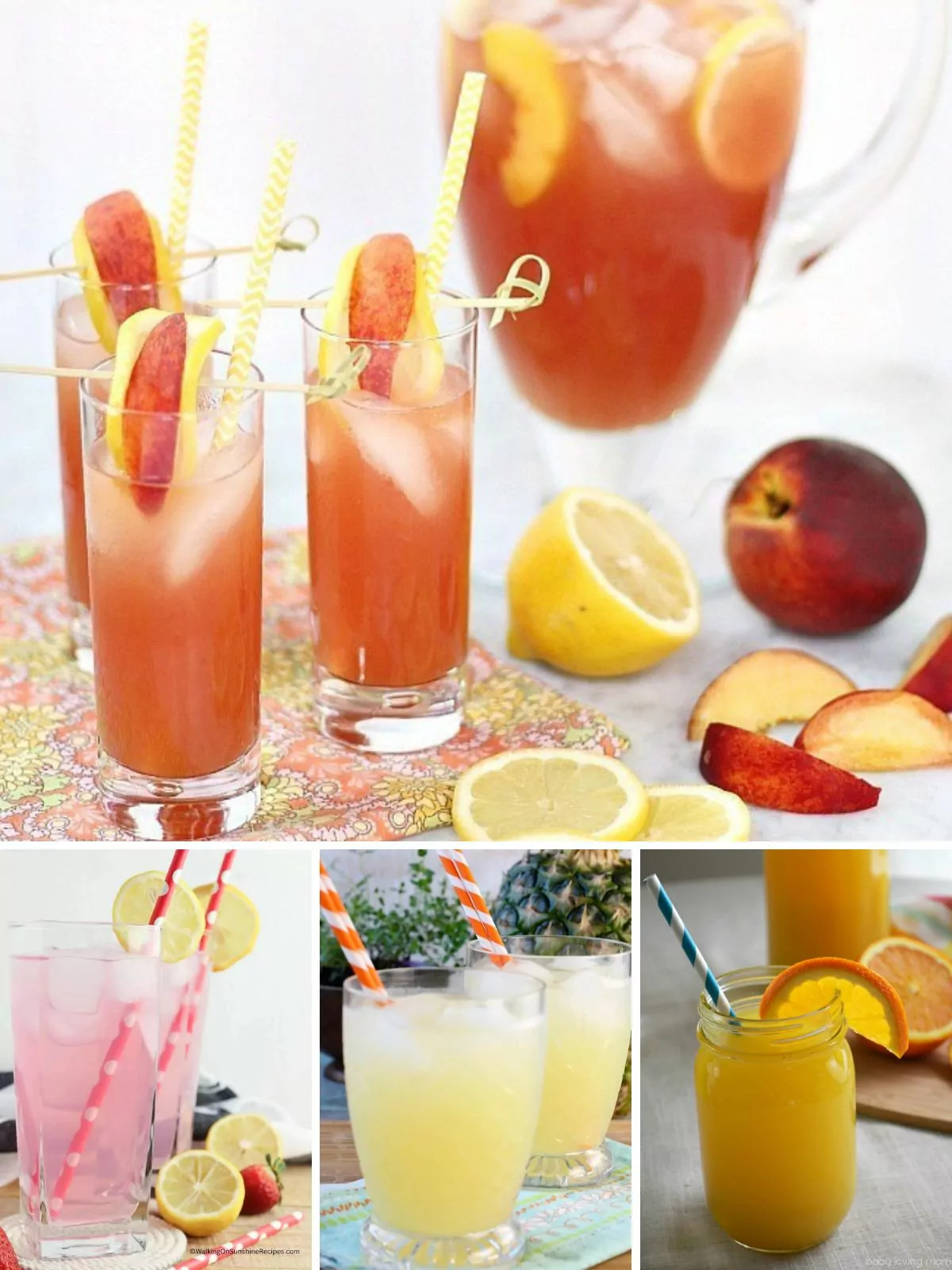 collage of Punch Recipes with Lemonade