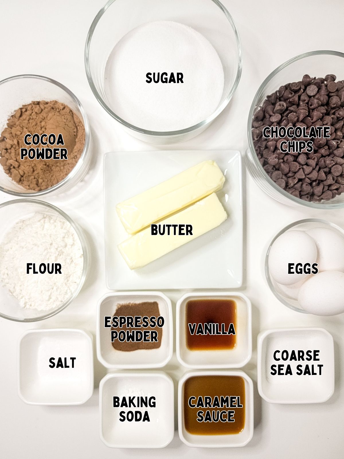 Ingredients for Brownie Mason Jar Recipe