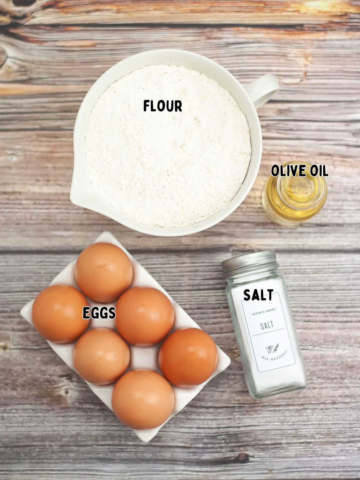 Ingredients for Homemade Fettucini