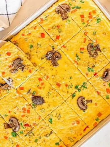 breakfast casserole with mushrooms, chives and peppers MSN.