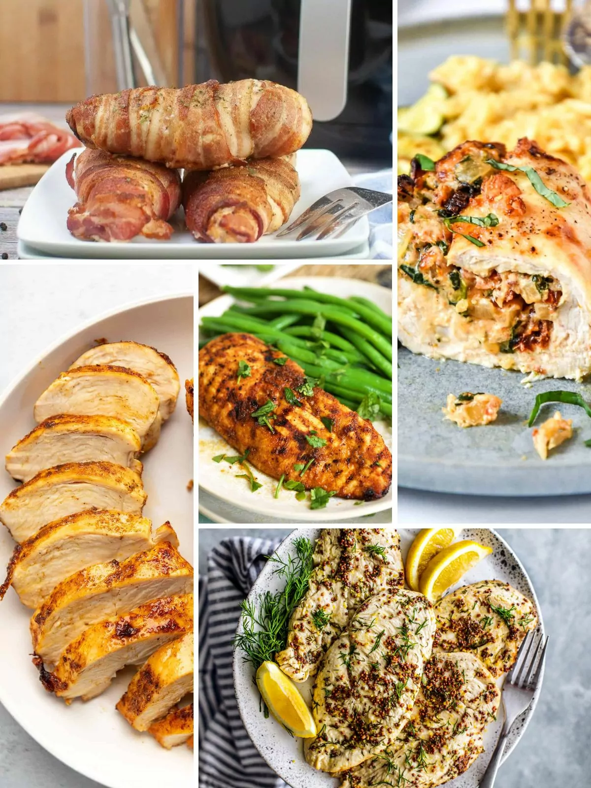 collage of Air Fryer Chicken Breast Recipes