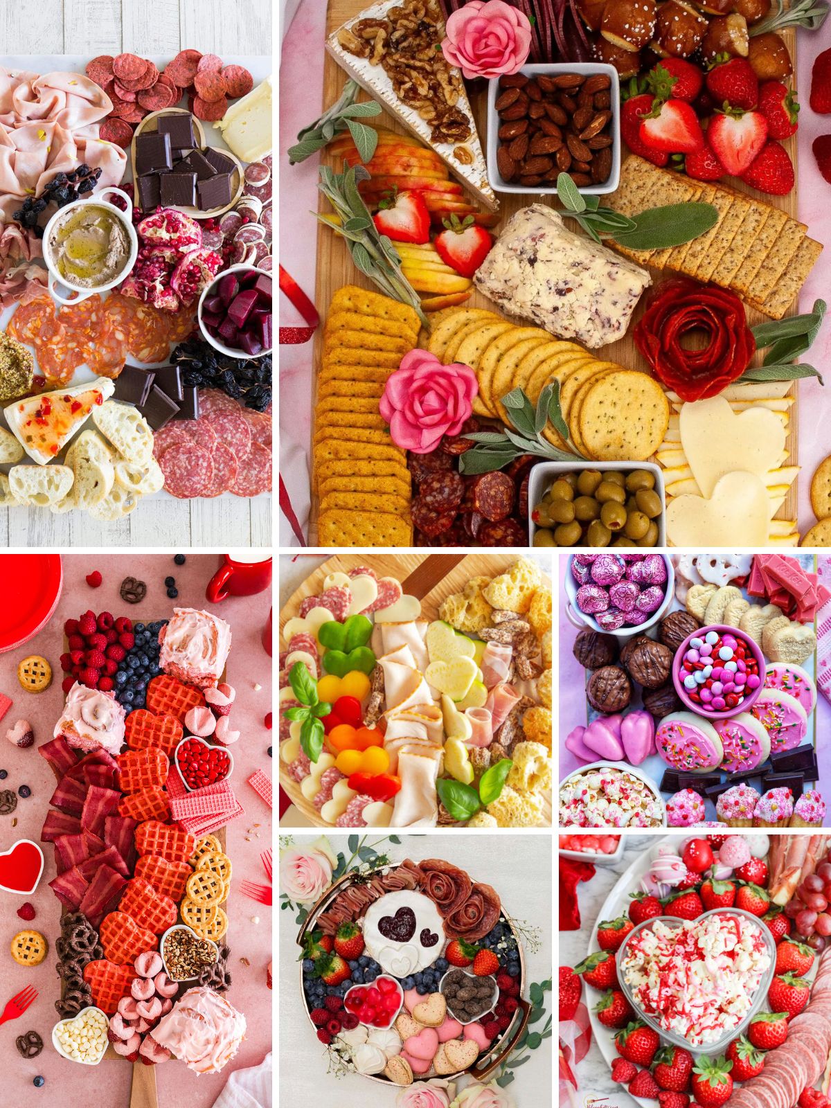 collage of Charcuterie Board Ideas for Valentine's Day