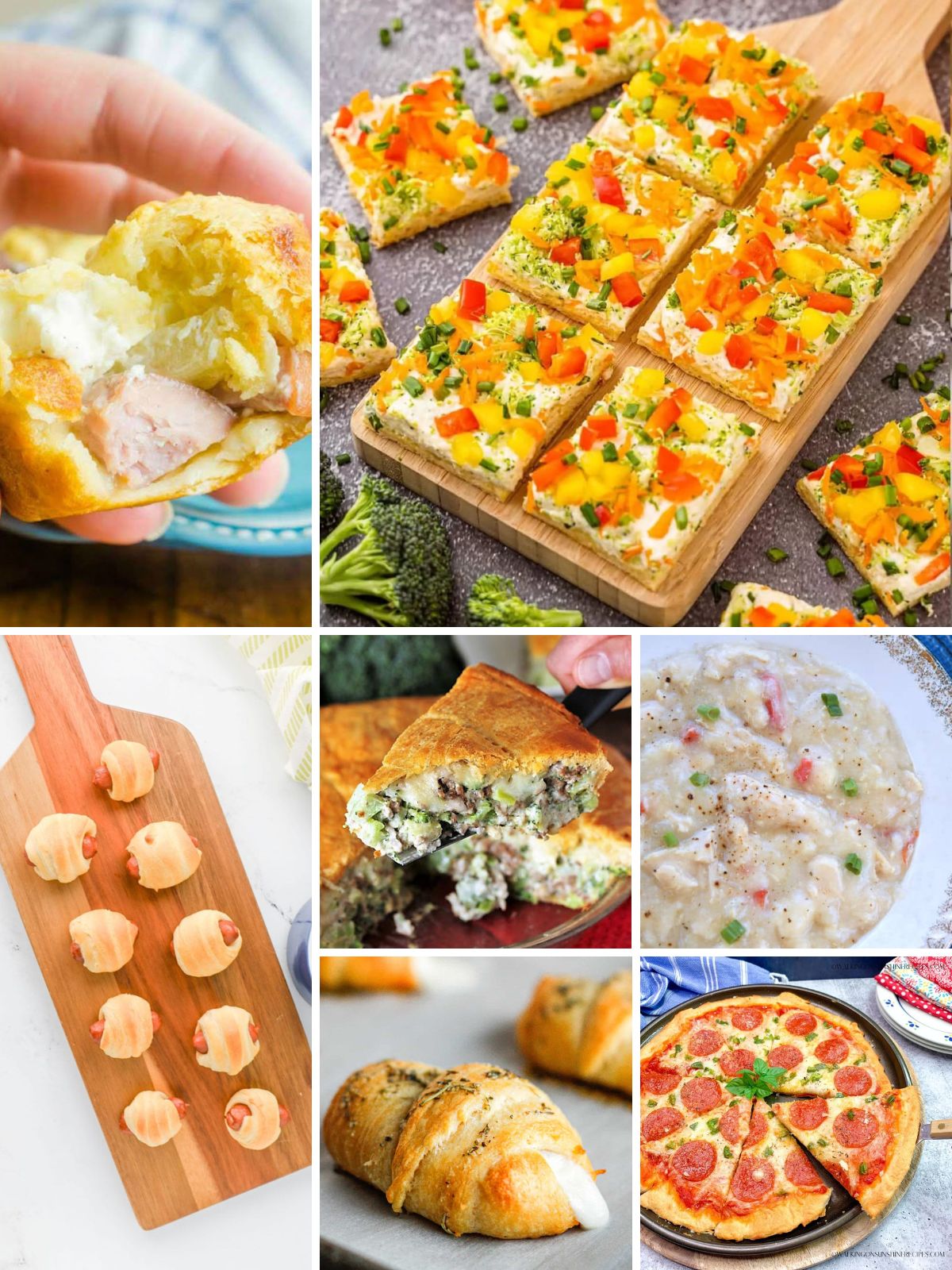 collage of Crescent Roll Dinner Recipes