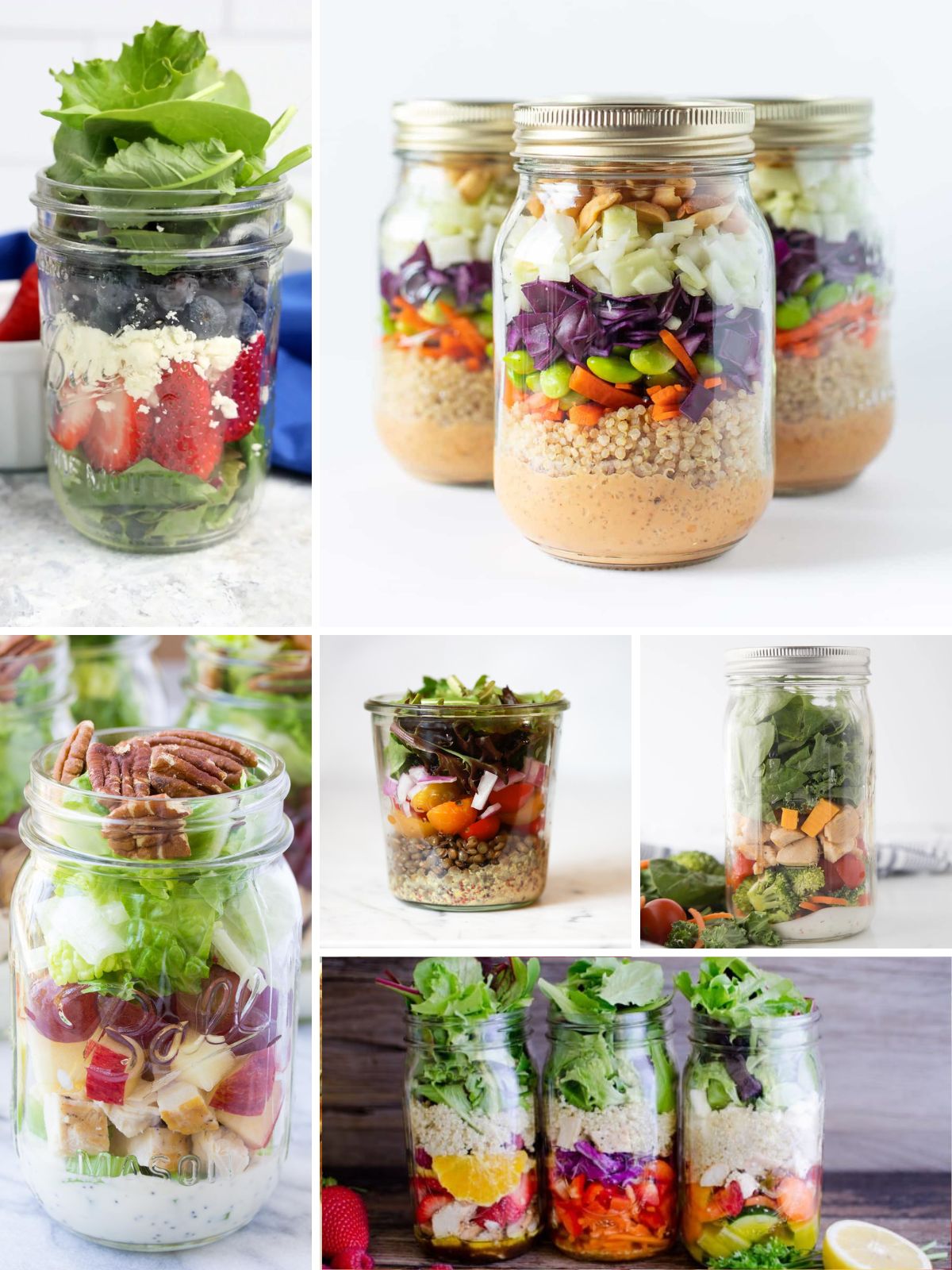 collage of Mason Jar Salads