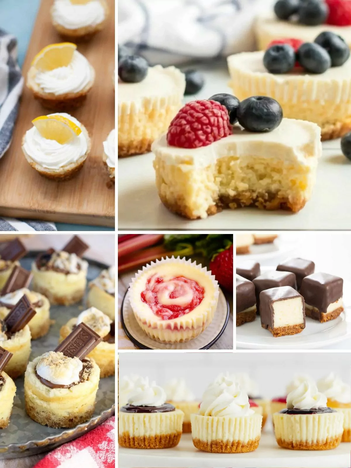 collage of Mini Cheesecake Dessert Recipes