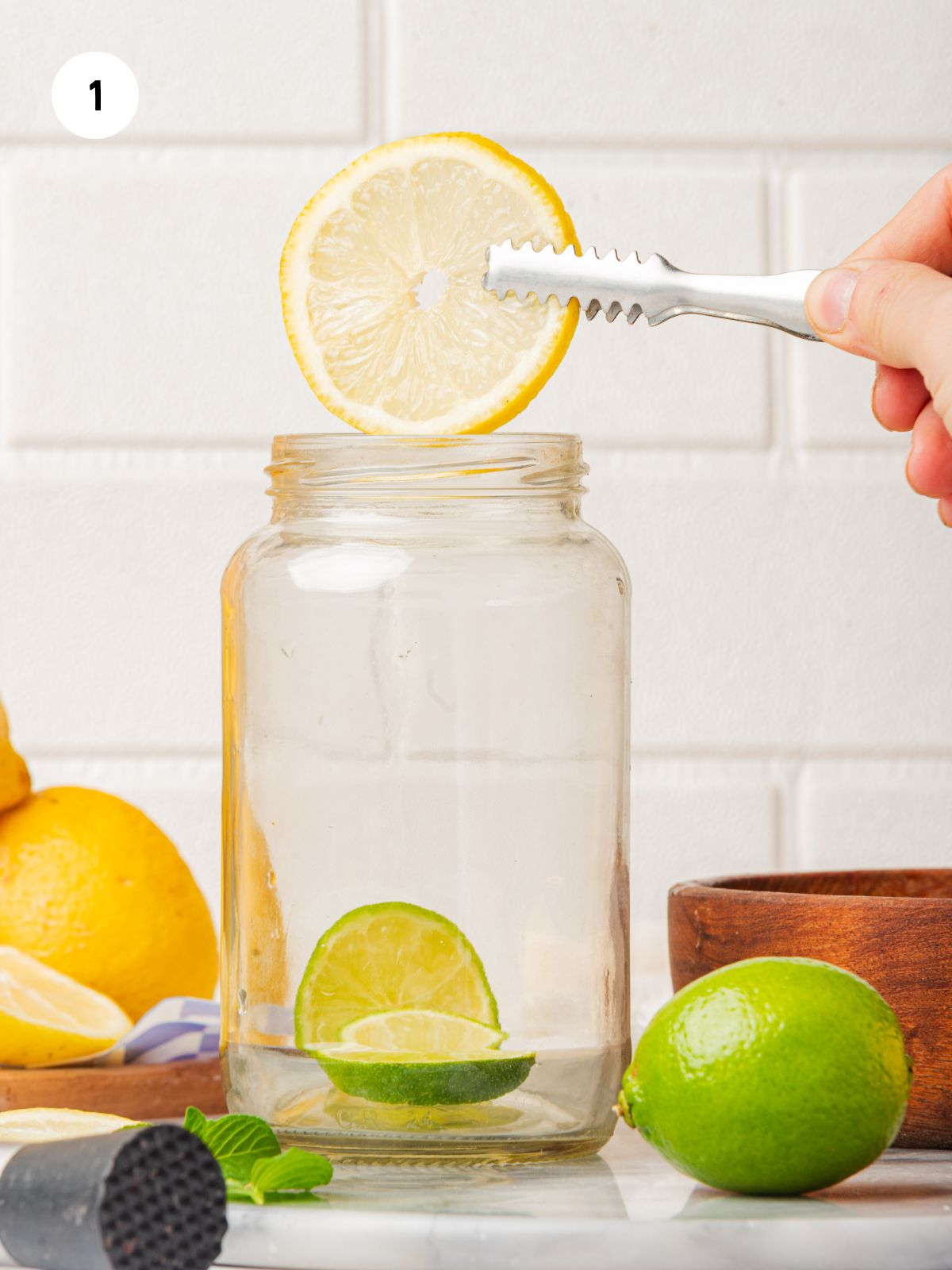 lemon and lime in jar