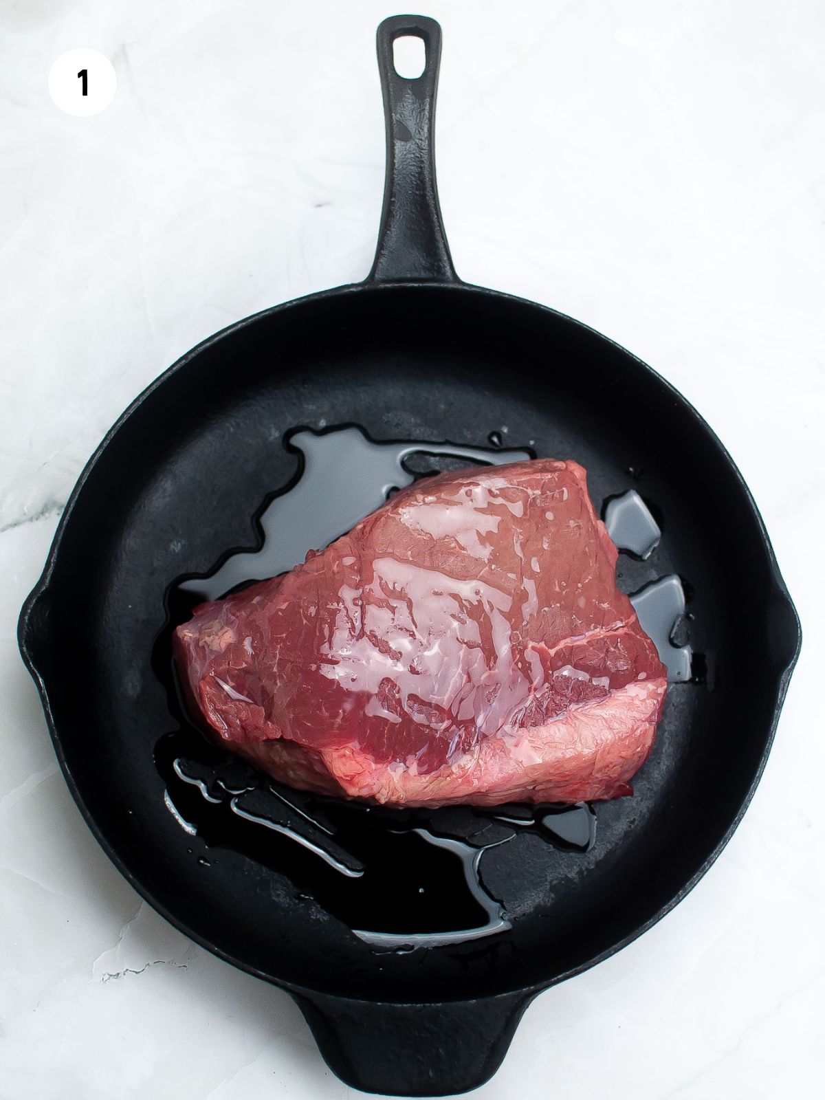 roast and oil in cast iron pan