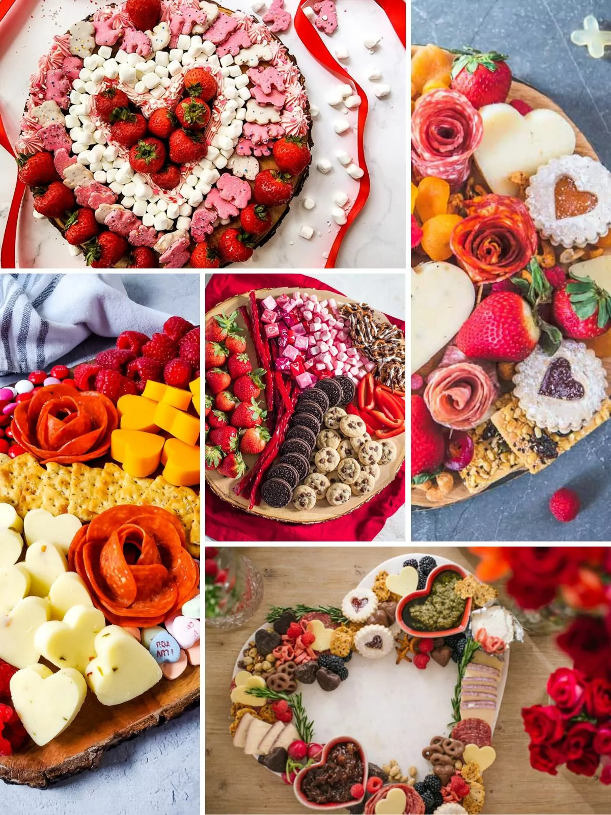 collage of Charcuterie Board Ideas Valentine's