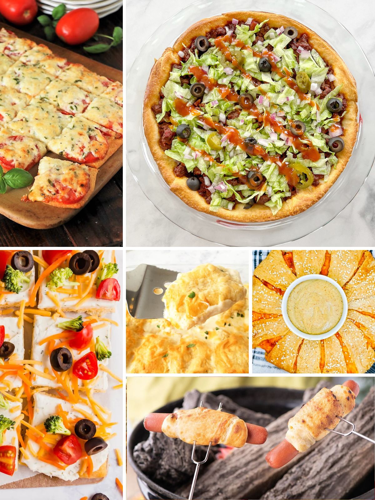 collage of Crescent Roll Dinner Recipes