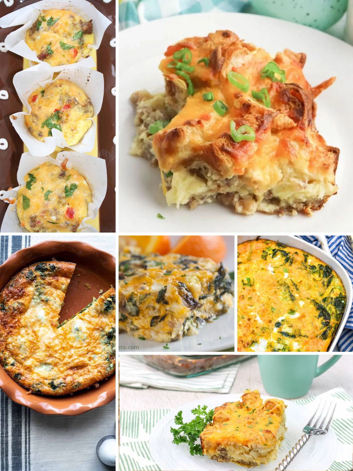 collage of Egg Casseroles for Easter Brunch