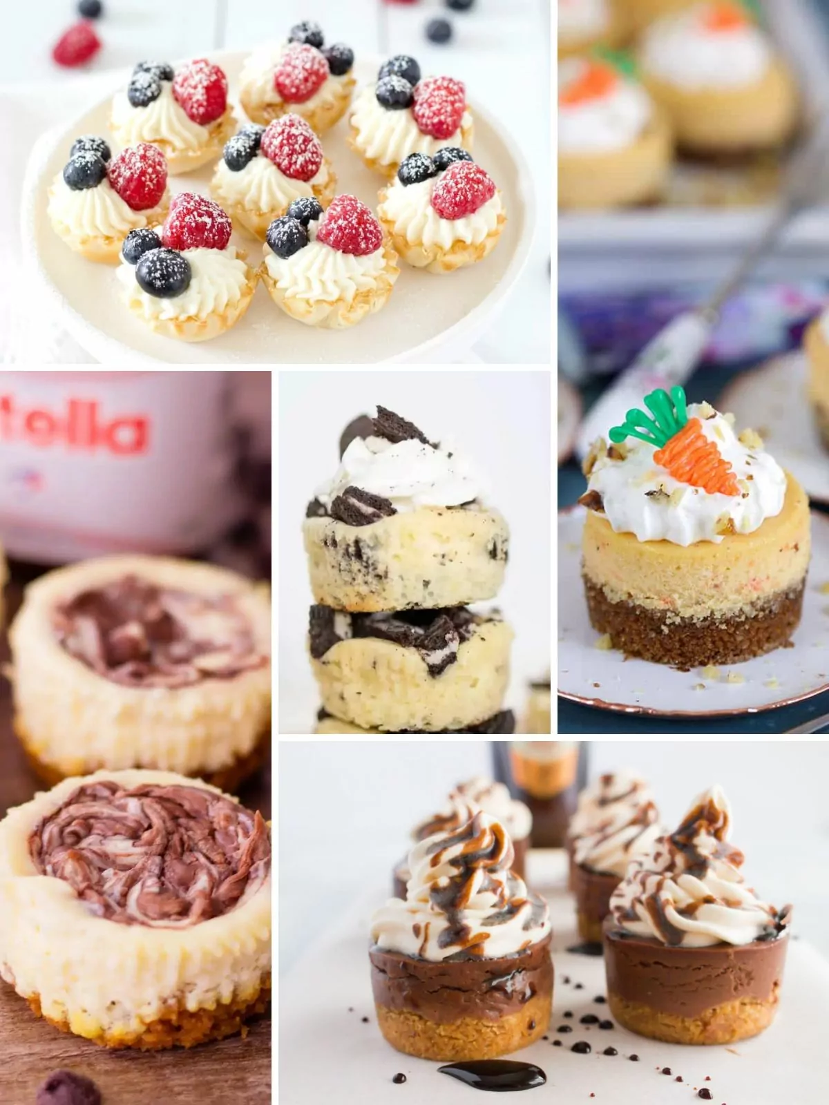 collage of Mini Cheesecake Dessert Recipes