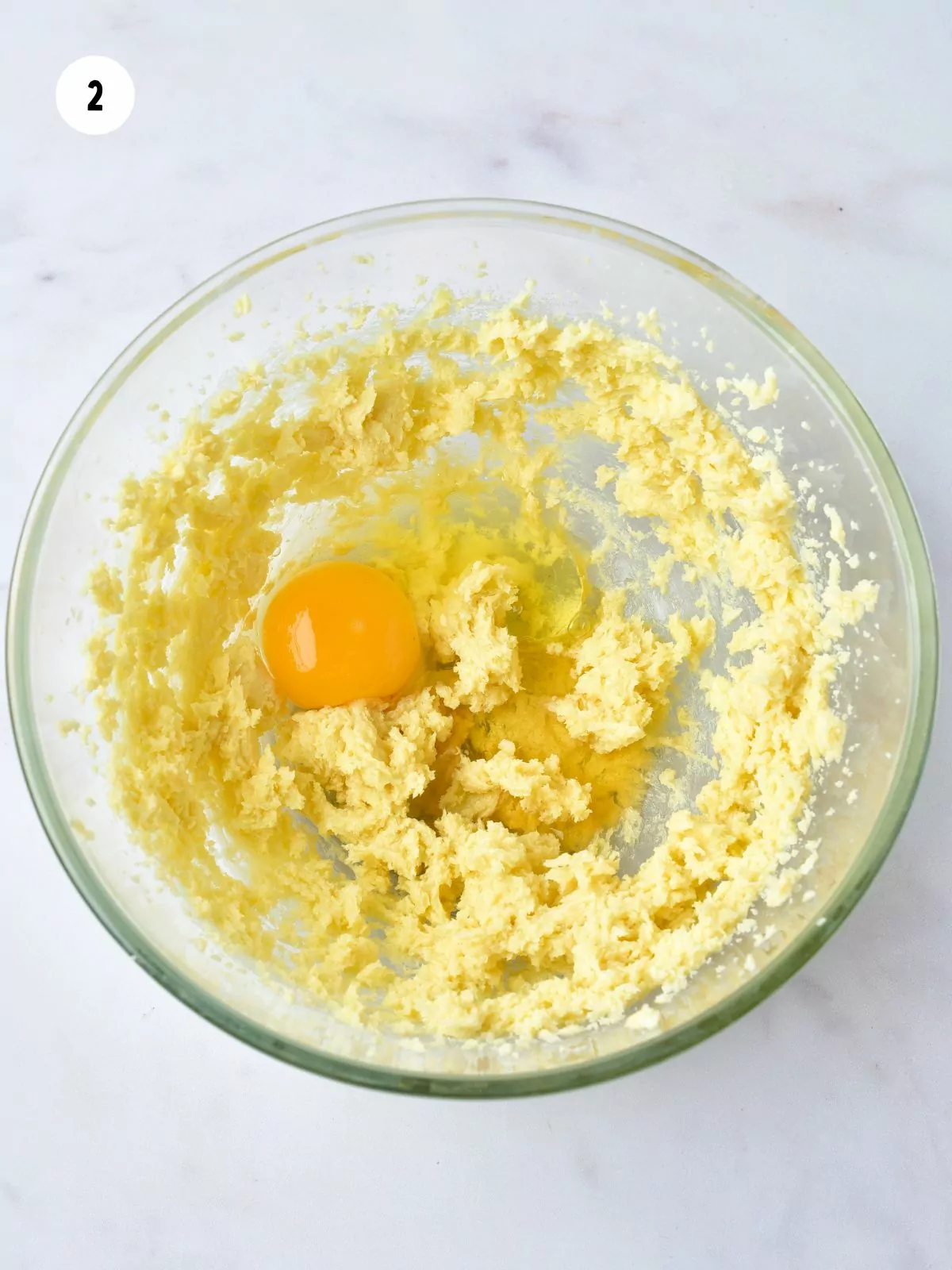 egg added to butter mixture