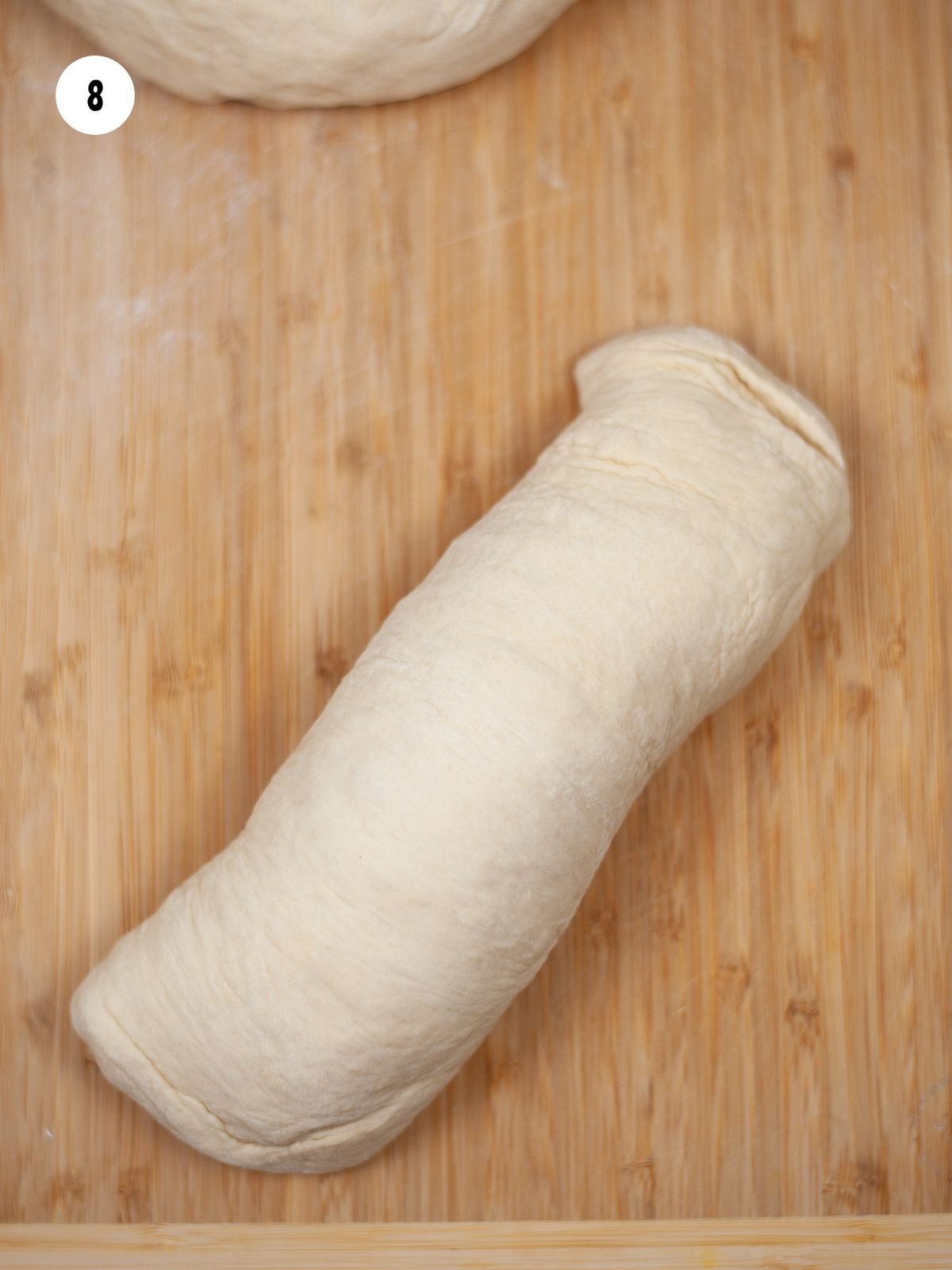 dough rolled into a log