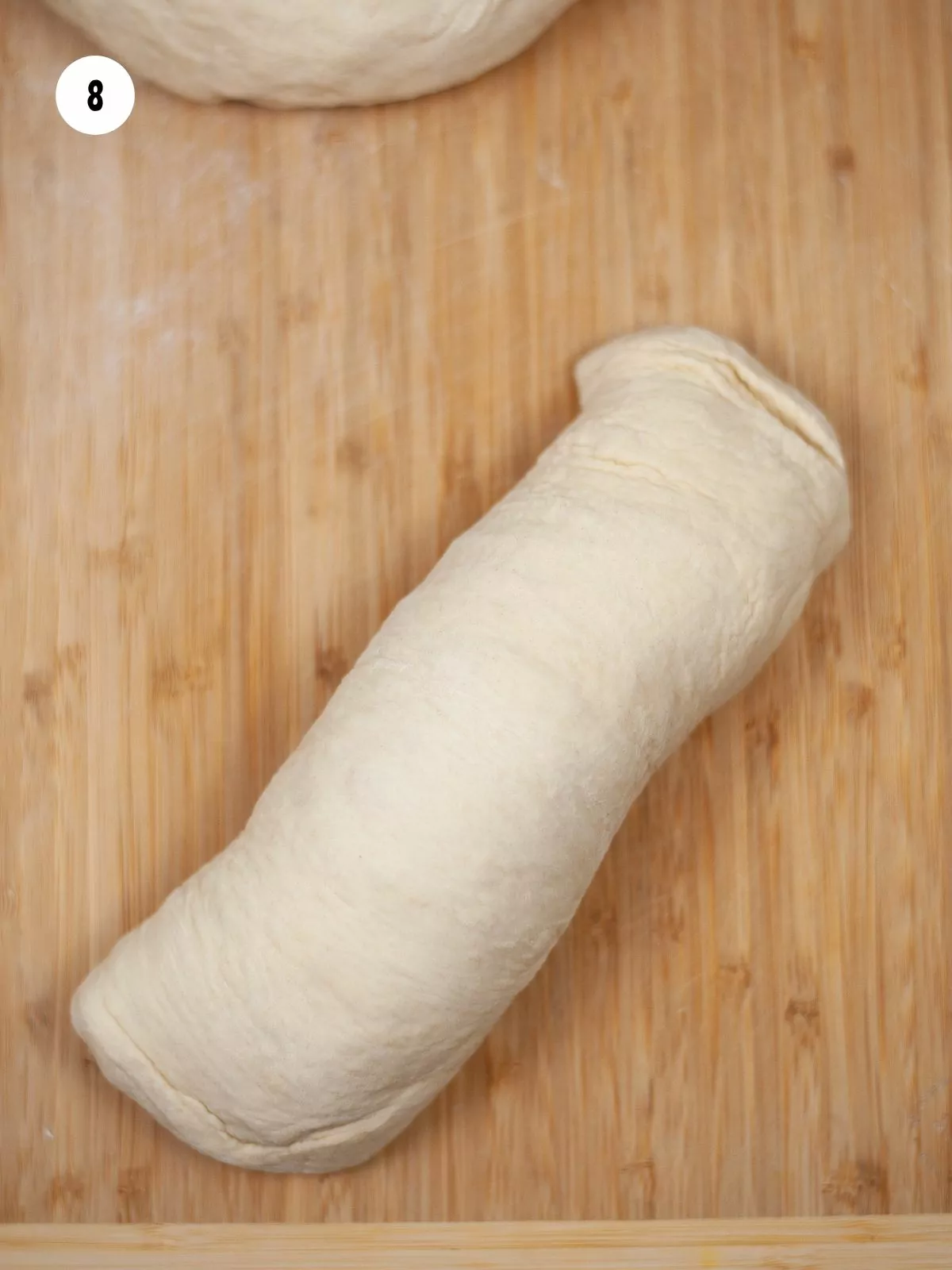 dough rolled into a log