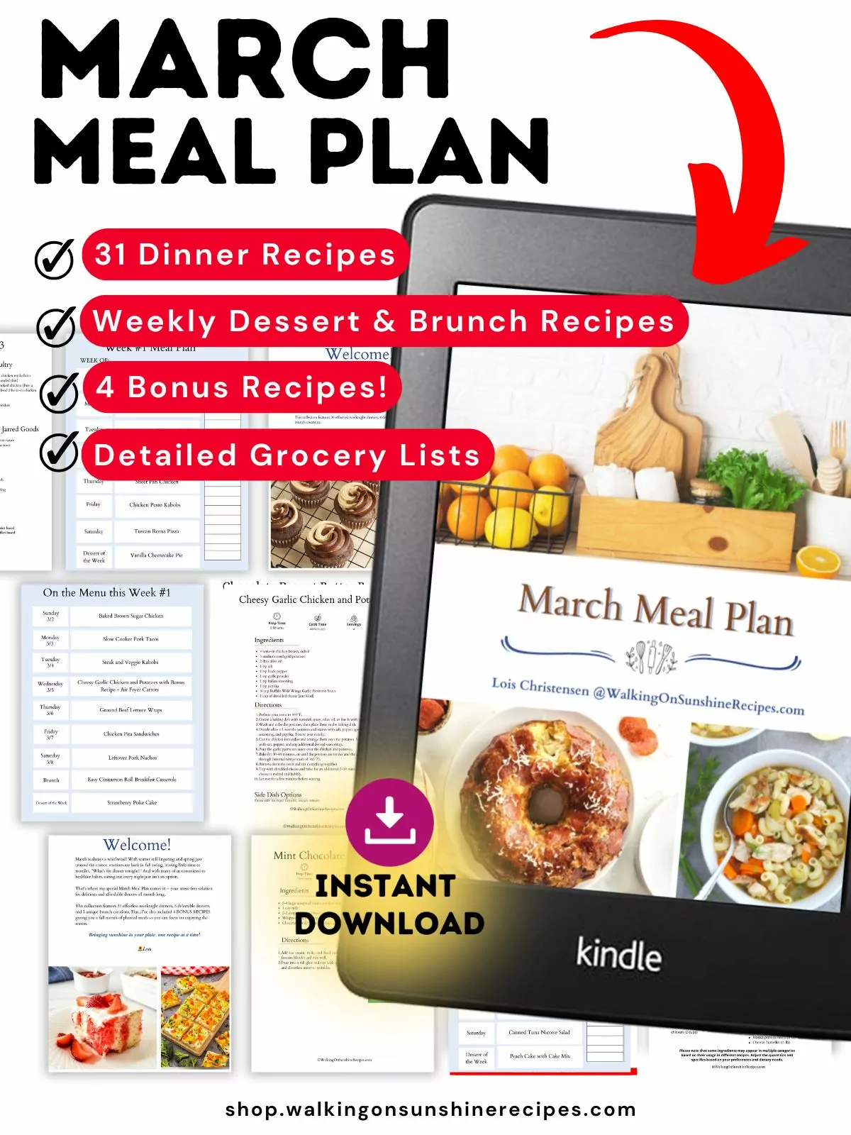 March monthly meal plan.