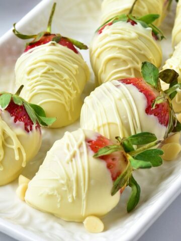 platter of White Chocolate Covered Strawberries