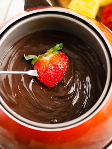 chocolate fondue with strawberry MSN.