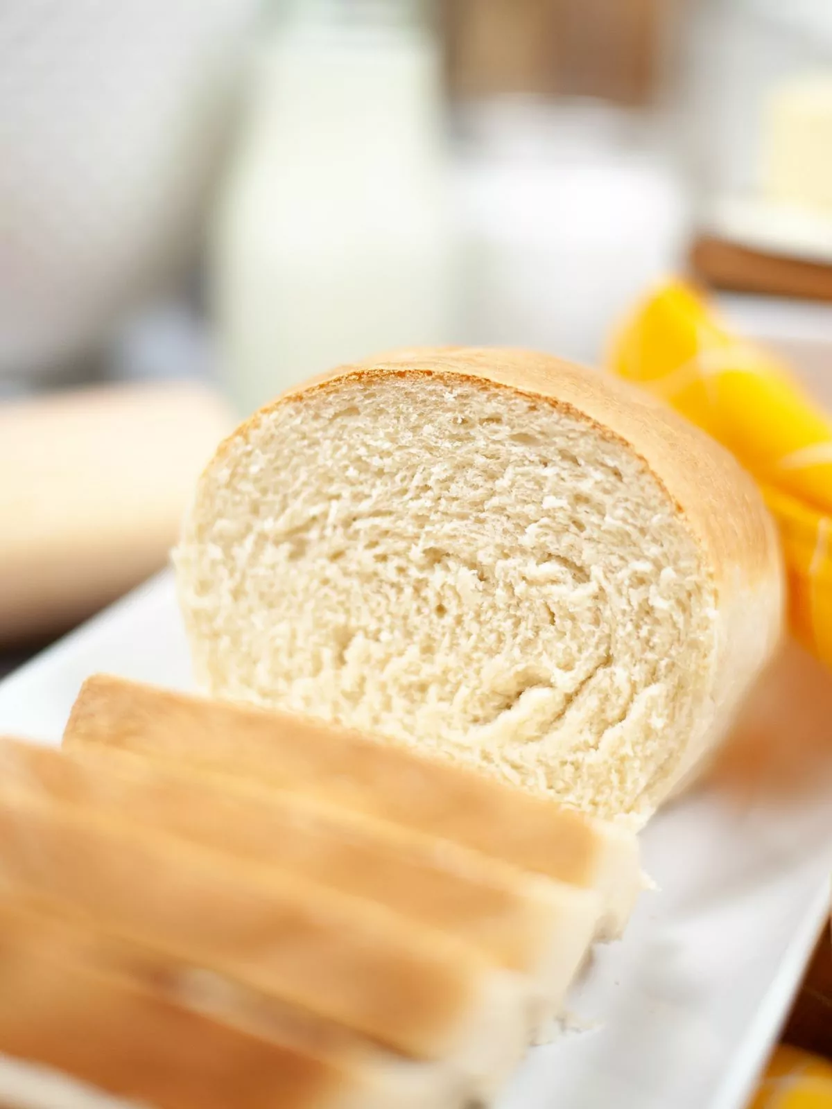 close up of inside of bread