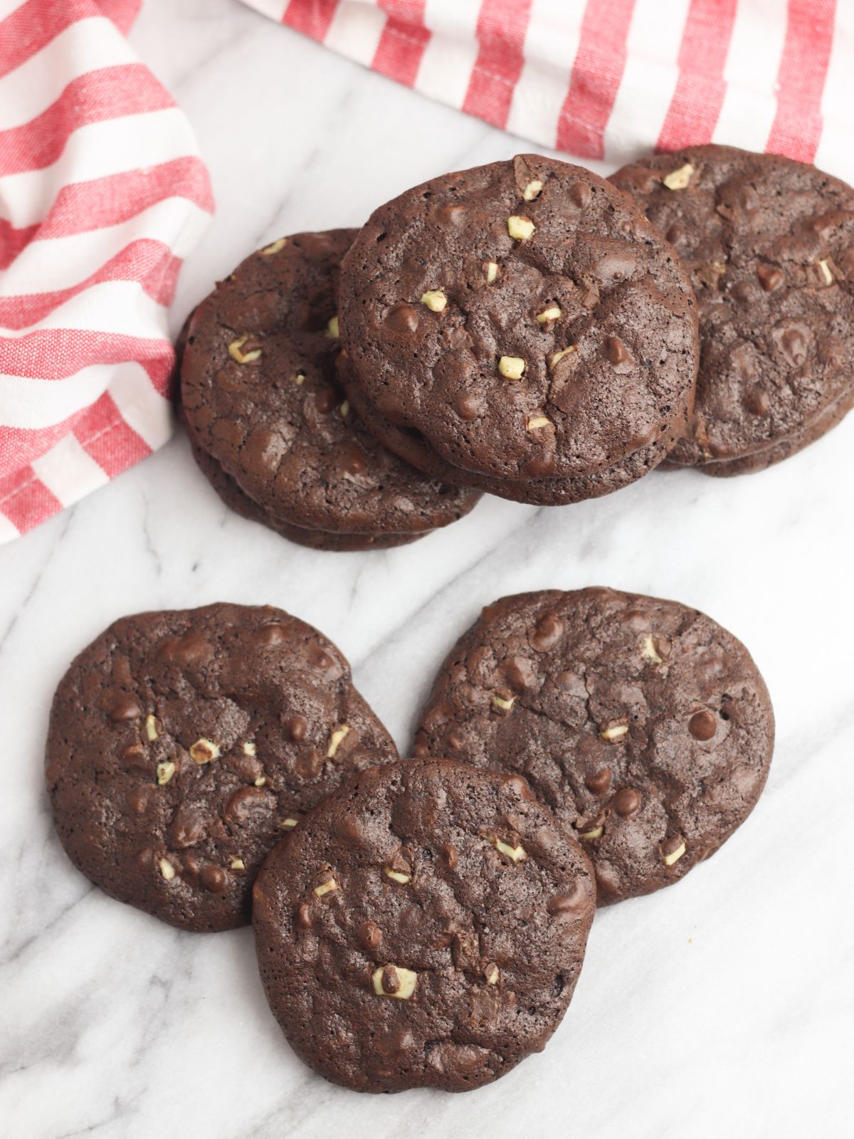 Andes Mint Cookies with Brownie Mix.