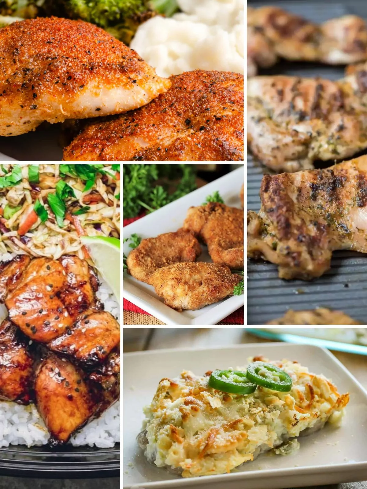 collage of Baked Boneless Chicken Thigh Recipes