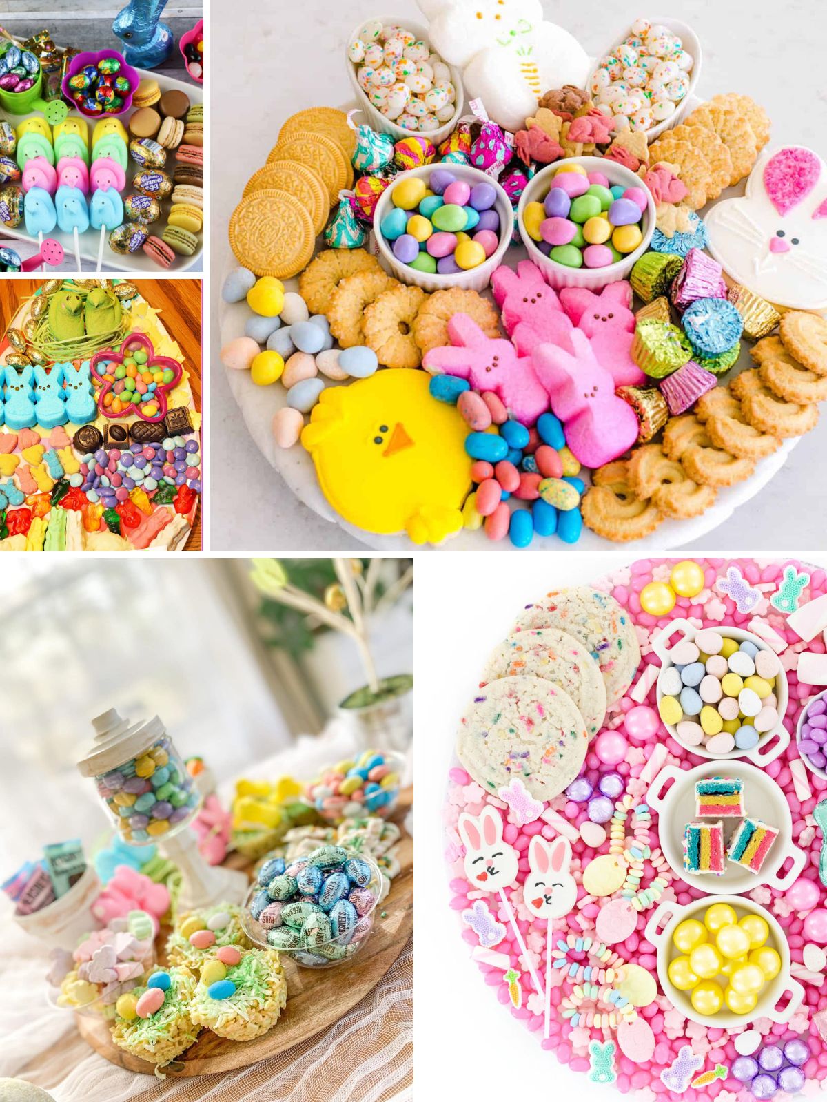 collage of Easter Candy Charcuterie Board Ideas