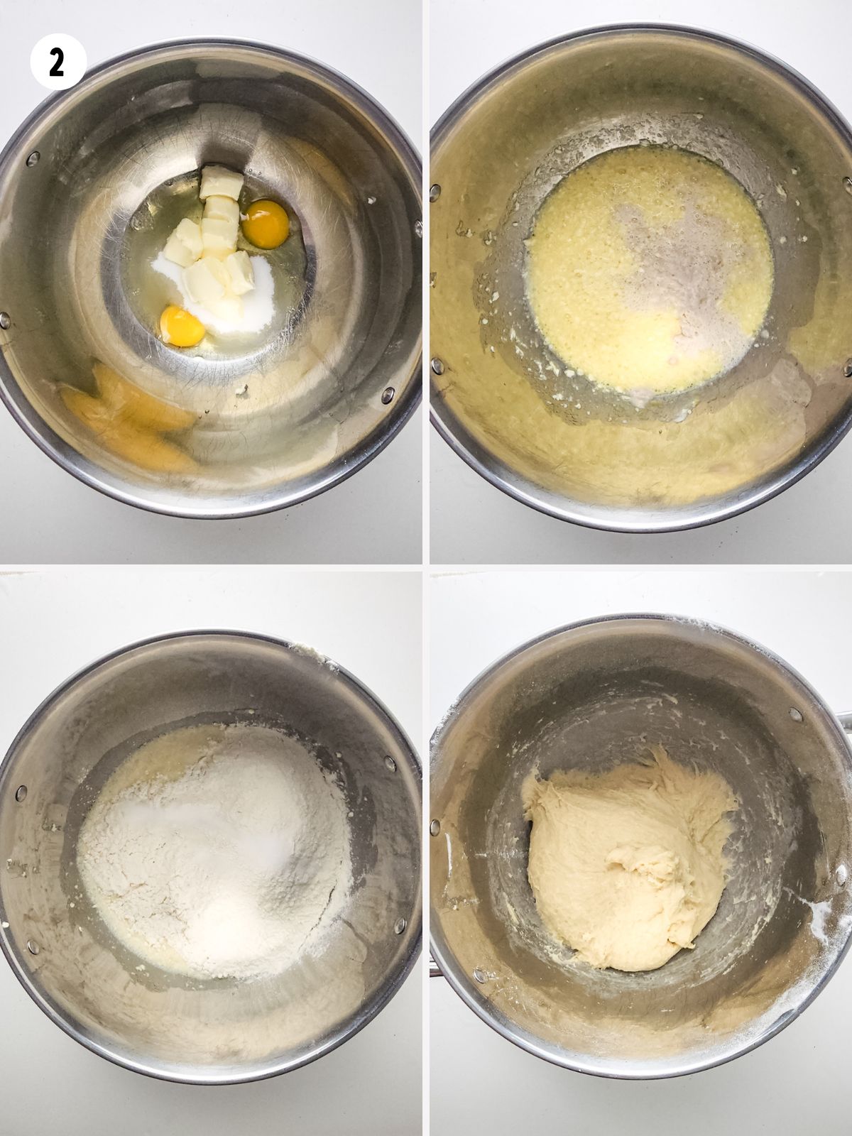 collage of steps making the dough