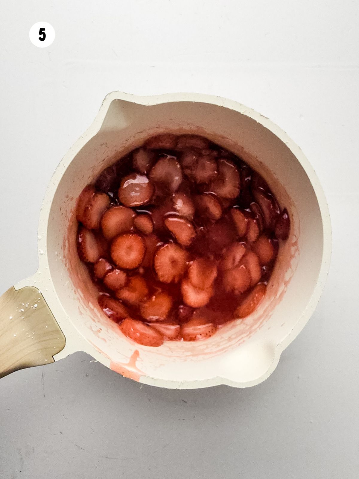 strawberry sauce in a small pot