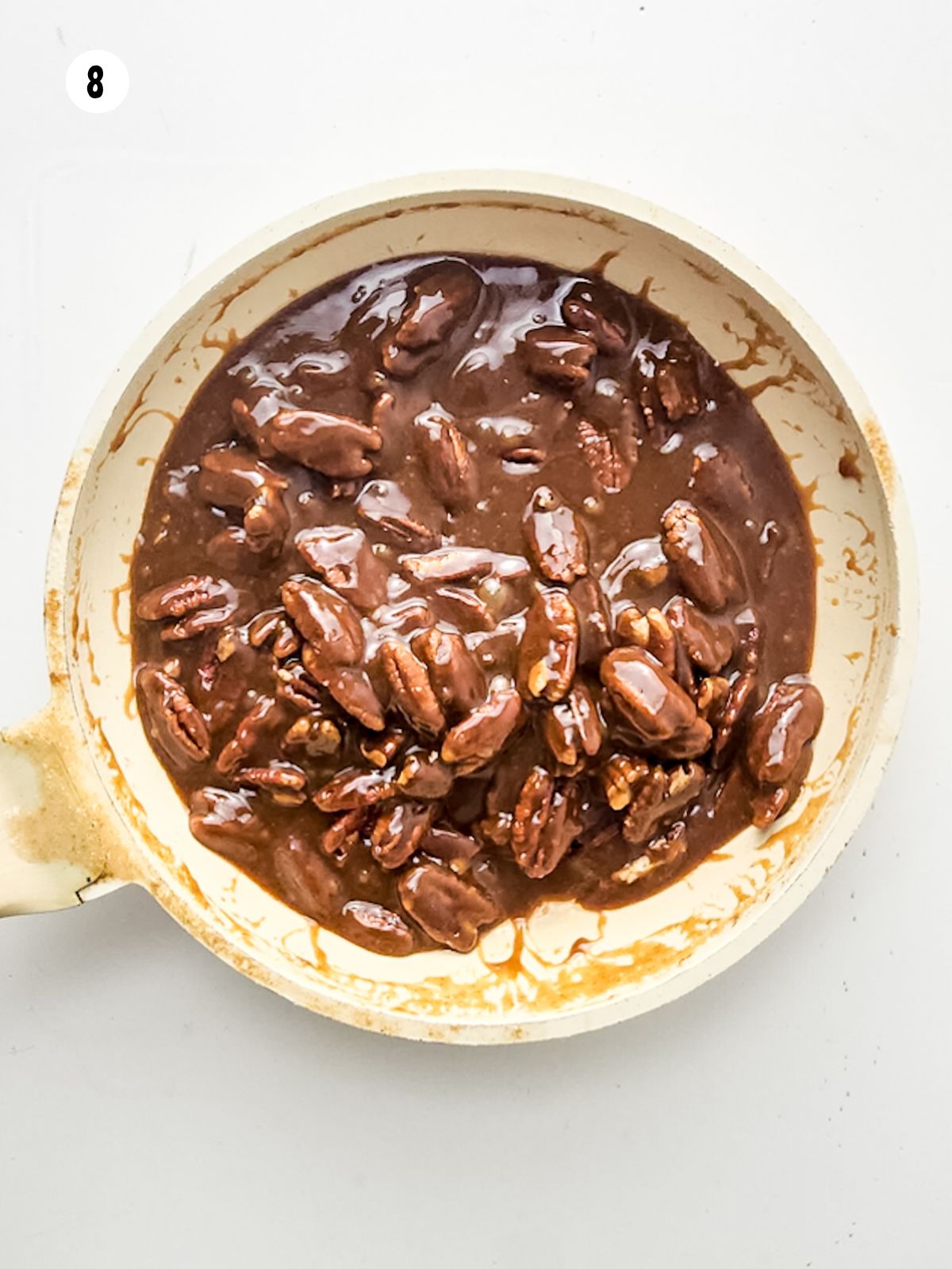 butter pecan mixture in saucepan