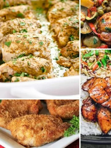 collage of Baked Boneless Chicken Thigh Recipes