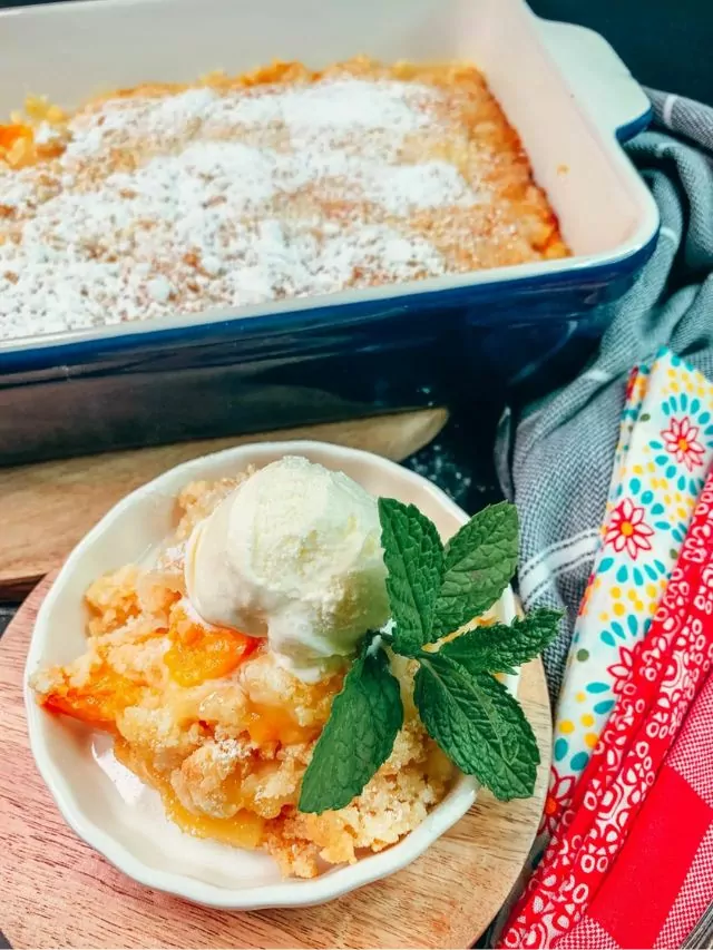 Peach Cobbler Made with White Cake Mix Story