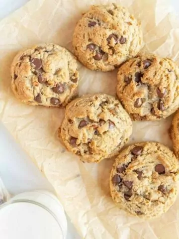 chocolate chip cookies on parchment paper MSN.