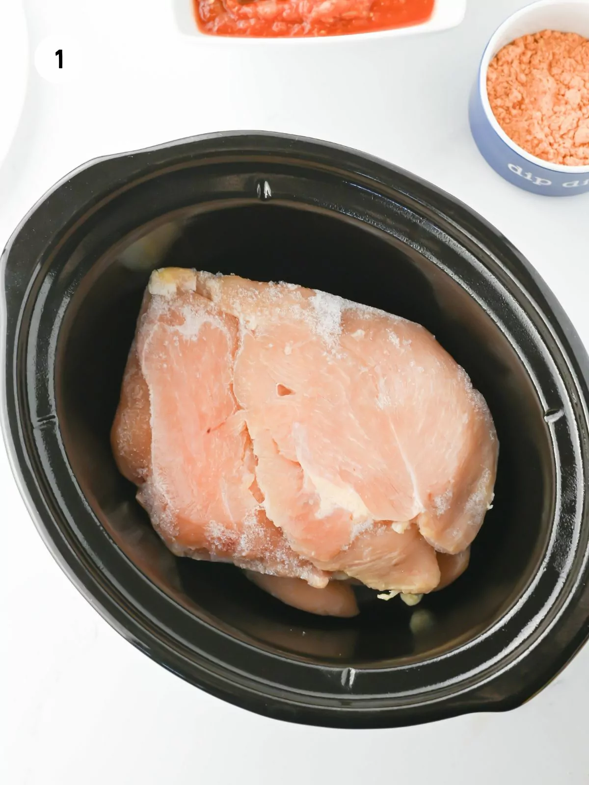 chicken breasts in a slow cooker